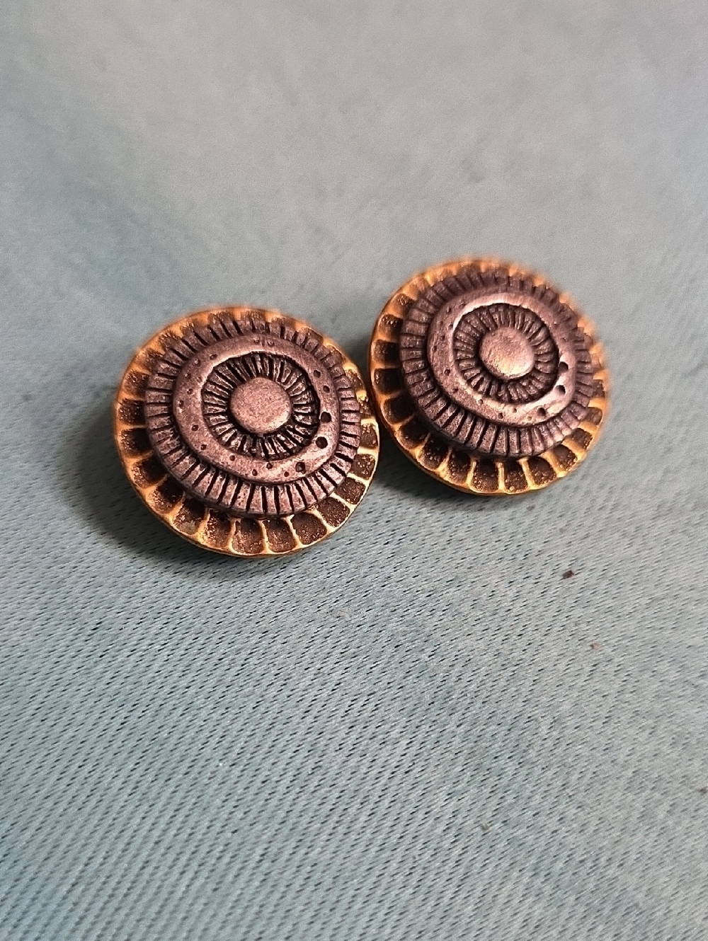 Chicos Clip On Two Tone Earrings